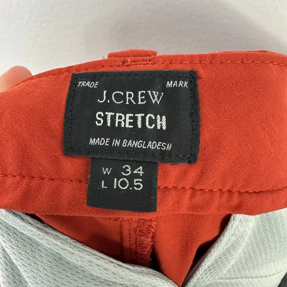 J Crew Stretch Shorts 34 Red Preppy Coastal Casual Travel Minimalist Menswear‎